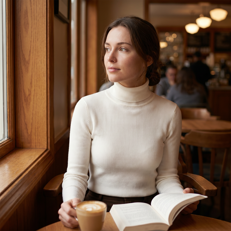 Talia Fleece Turtleneck Sweater — lifestyle