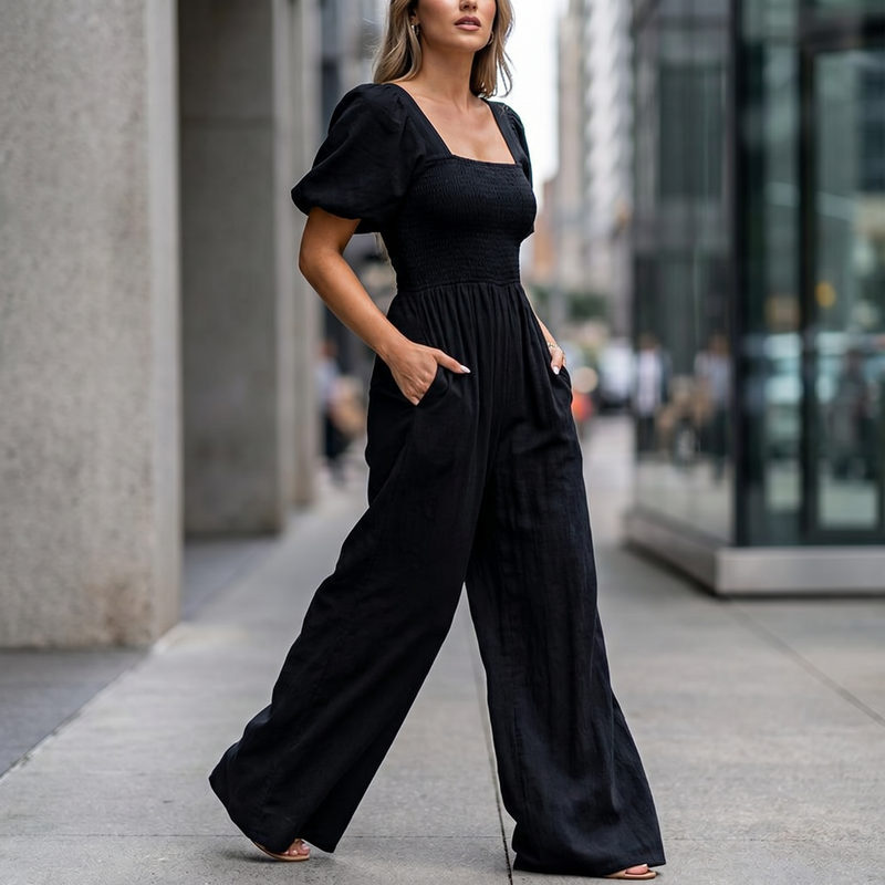 Aster Square Collar Jumpsuit — lifestyle