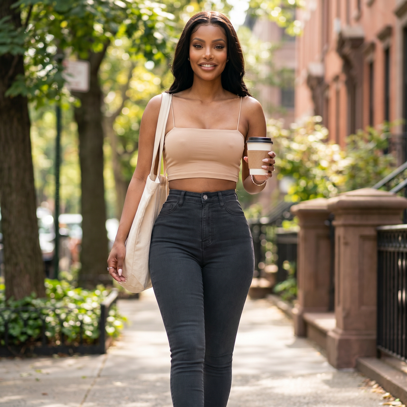 Harper High-Waist Pocket Jeans — lifestyle