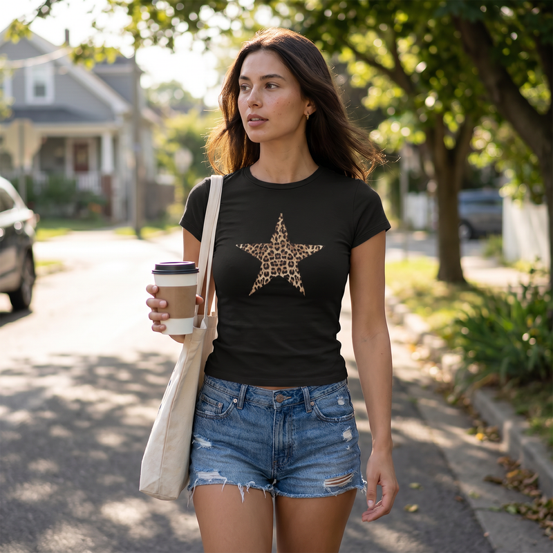 Devine Star Round Neck Short Sleeve T-Shirt — lifestyle