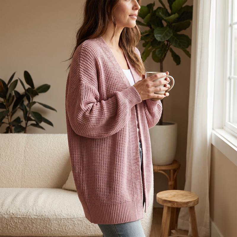 Chunky Knit Open Front Cardigan — lifestyle