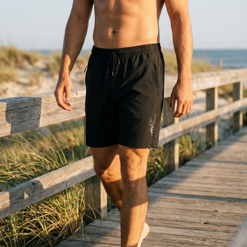 Men's Full Size Quick-Dry Drawstring Shorts Plus Size — lifestyle