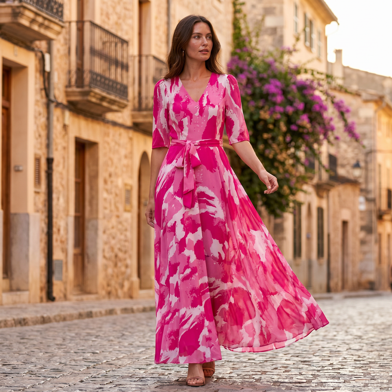 Marguerite Printed Maxi Dress — lifestyle