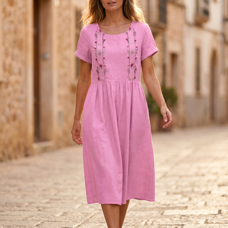 Margot Linen Pinafore Dress — lifestyle
