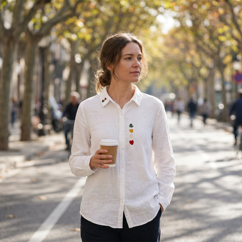 Romy Double-Layer Cotton Shirt — lifestyle