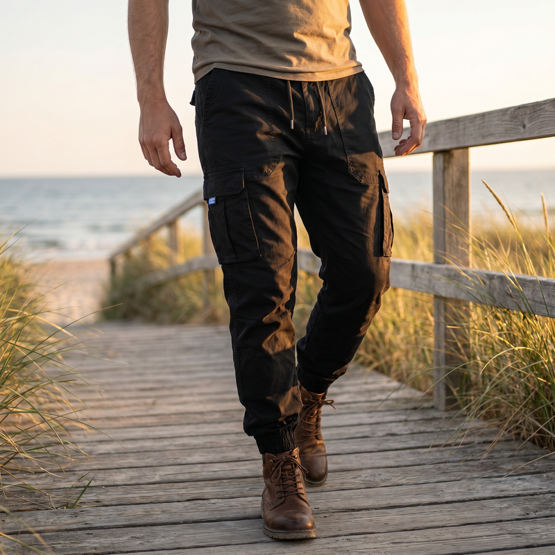 Men's Plus Size Urban Style Cargo Pants — lifestyle