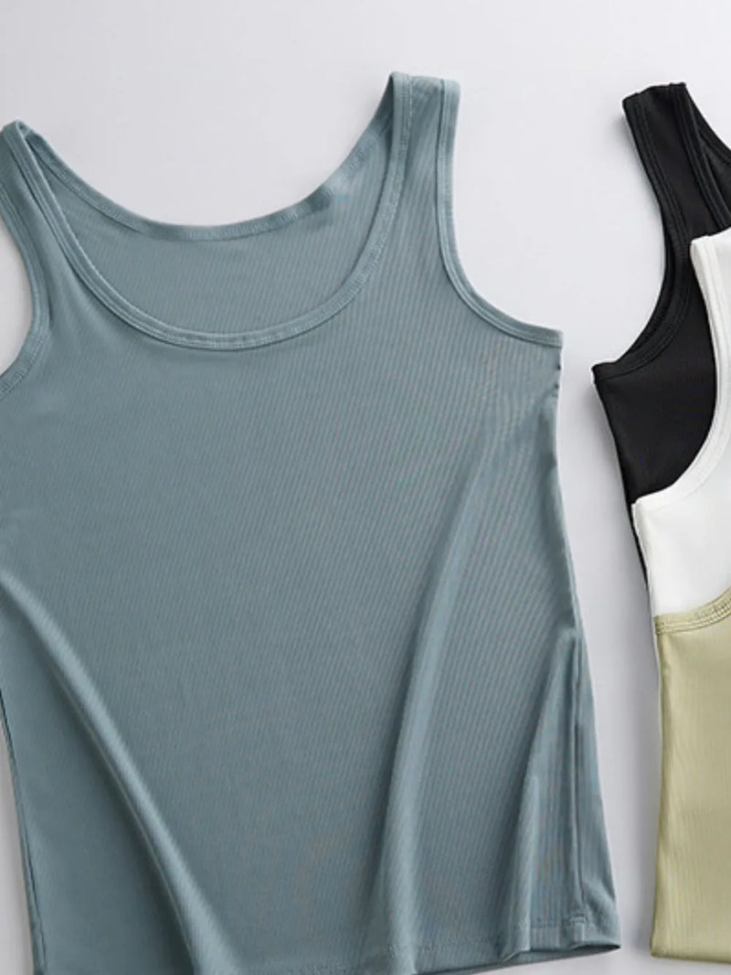 Plus Size Ribbed Scoop Neck Tank Top 7