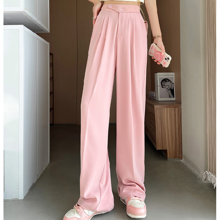Clara Drape Wide Leg Pants — Pink
