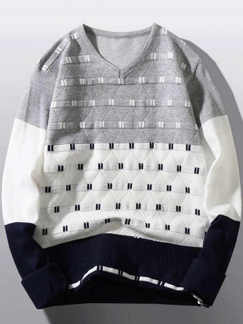 Men's V-Neck Long Sleeve Sweater 3