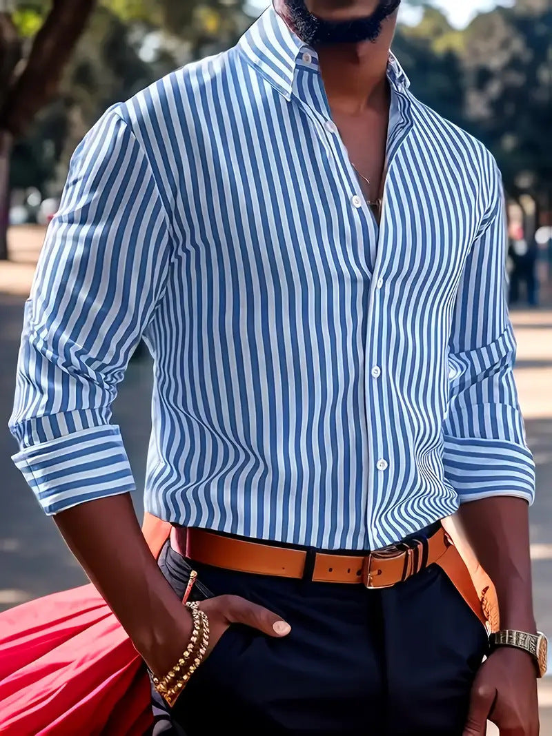 Arden Stripe Lapel Shirt — ML251711445