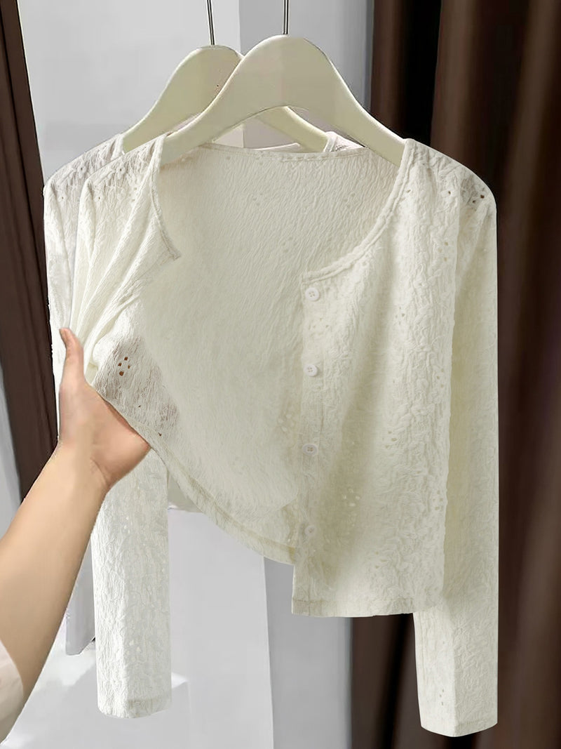 Lace Lightweight Button Up Cardigan 2