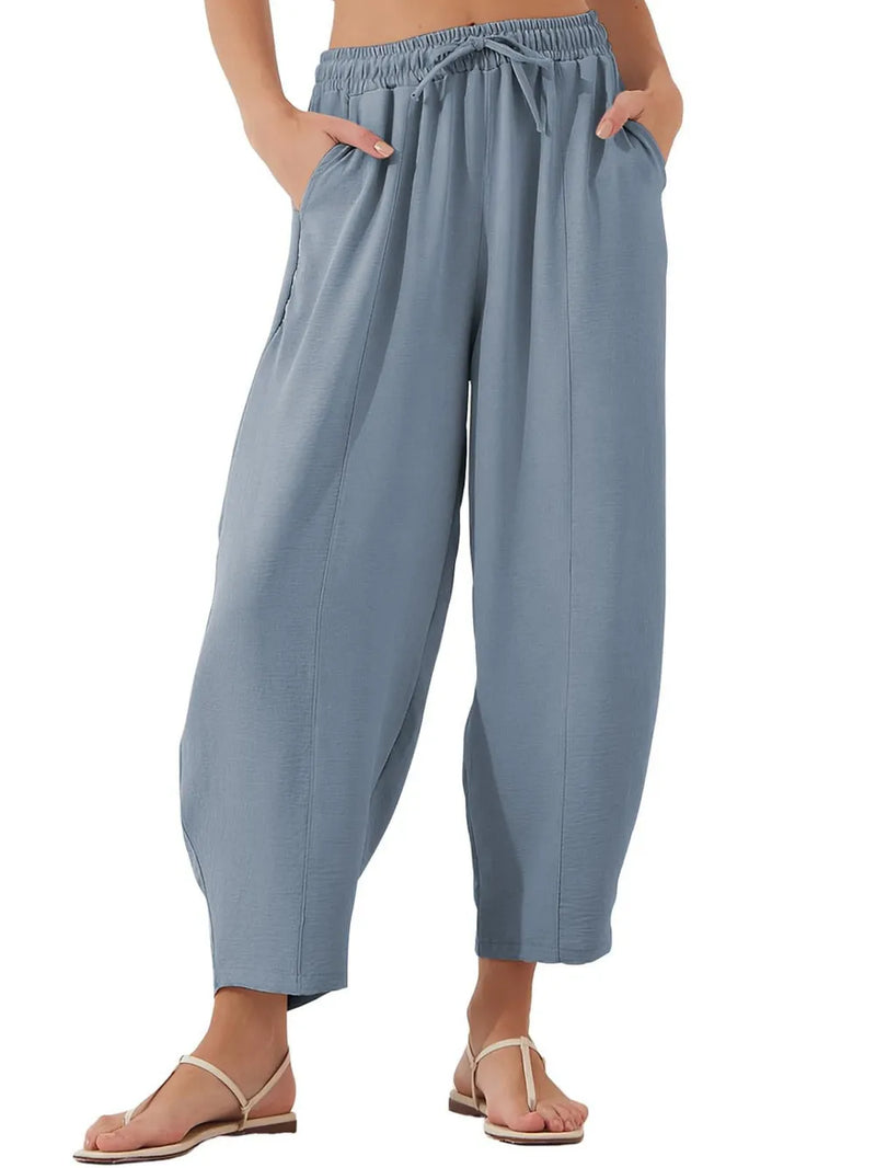 Drawstring Cropped Jogger Pants 3
