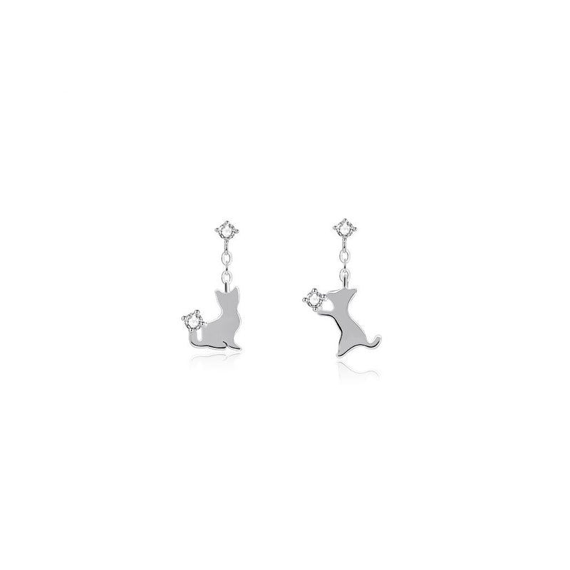 Mila Silver Kitten Studs 2