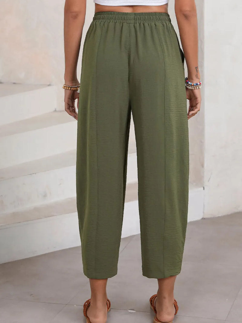 Drawstring Cropped Jogger Pants 6