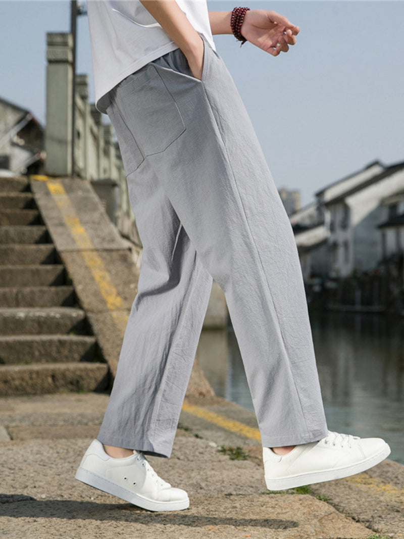 Men's Plus Size Loose Fit Drawstring Casual Pants 8