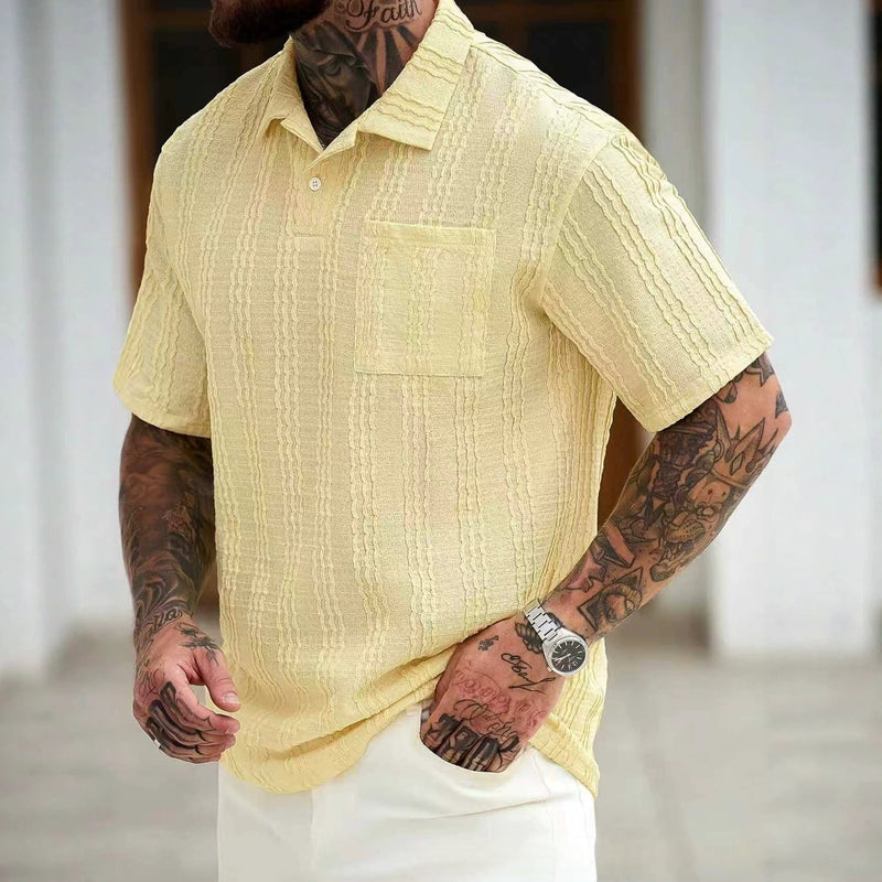 Textured Button Polo 1