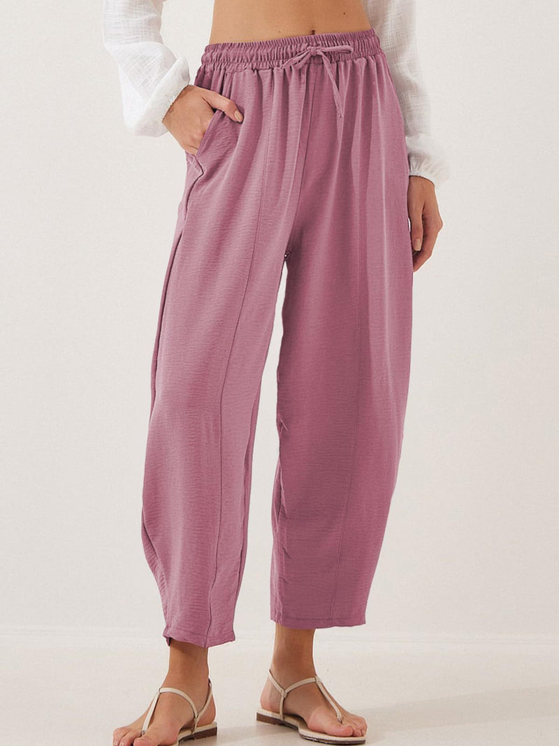 Drawstring Cropped Jogger Pants 7