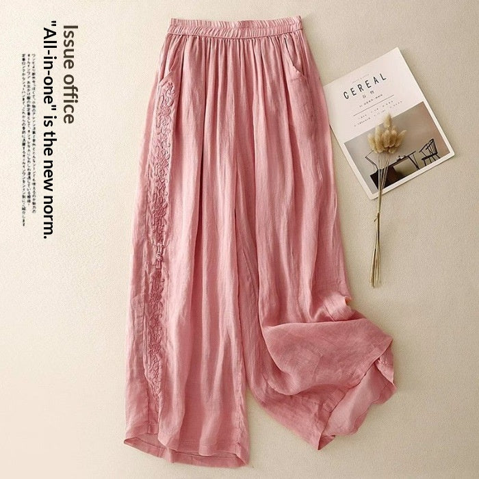 Linnea Embroidered Linen Trousers 6