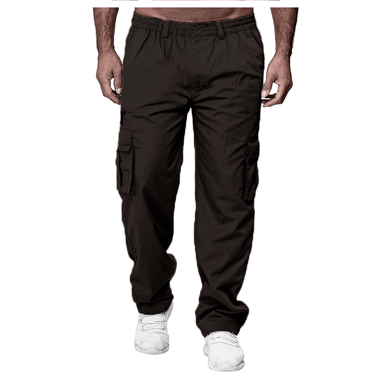 Kieran Multi-Pocket Cargo Pants — Coffee