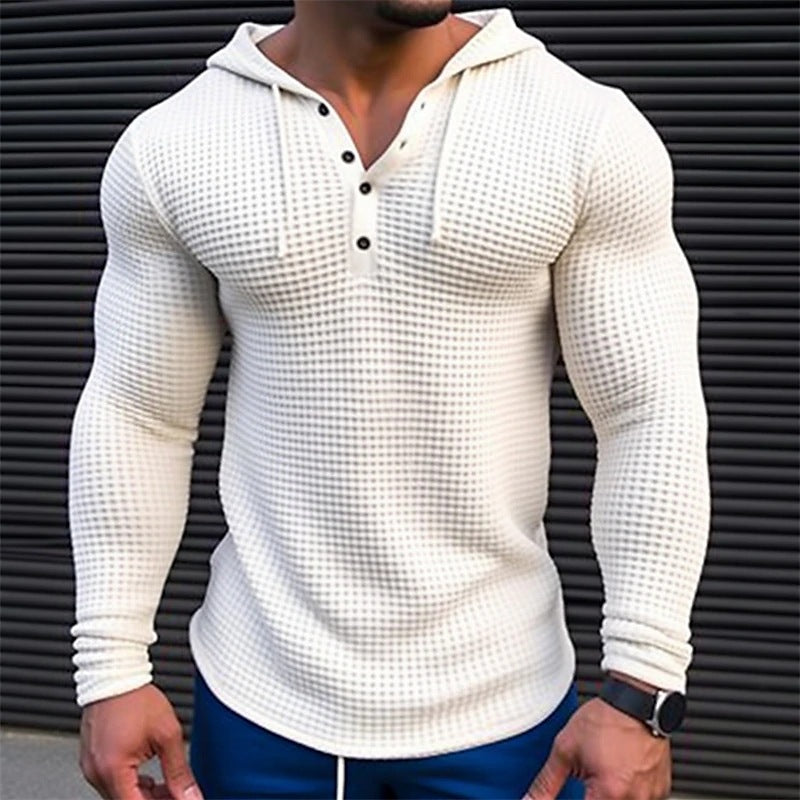 Ellis Waffle Long-Sleeve Tee in White