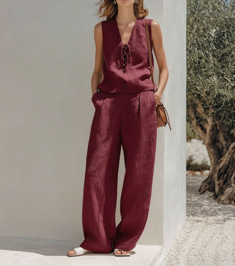 Liv Linen Top & Trouser Set 4
