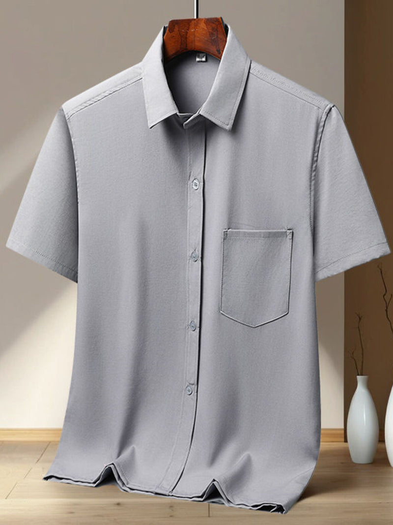 Men's Full Size Button Up Short Sleeve Shirt Plus Size 3