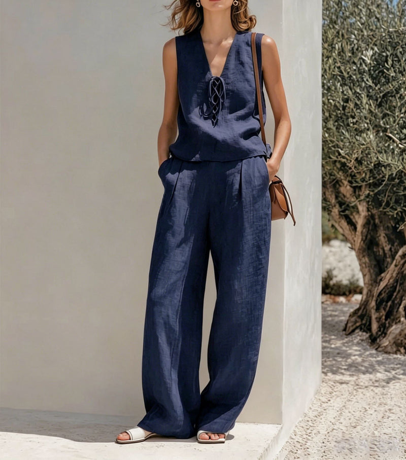 Liv Linen Top & Trouser Set 1