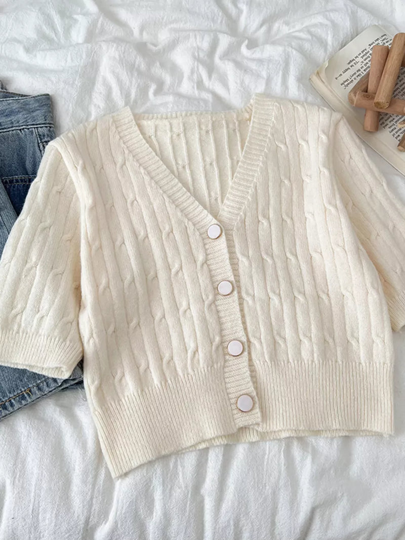 Texture Knit Button Down Cardigan 4