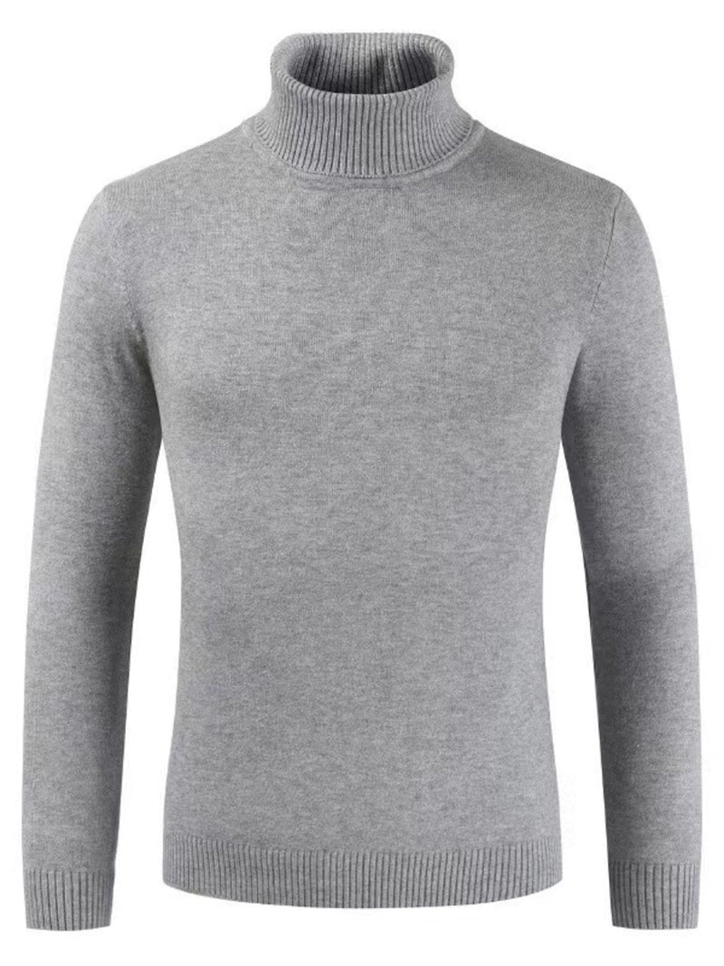 Men's Plus Size Turtleneck Long Sleeve Sweater | Hazel & June Grey