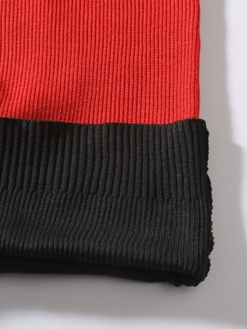 Men's Plus Size Color Block Round Neck Sweater 10