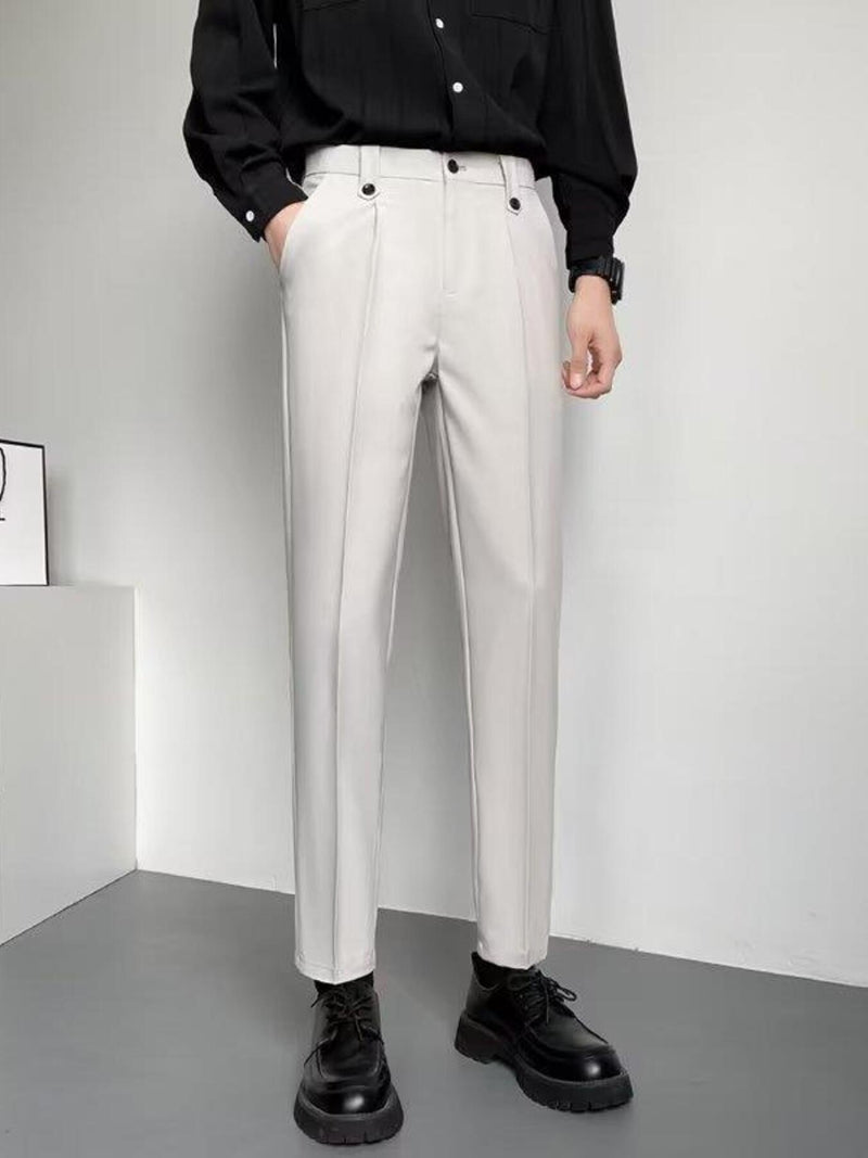 Men's Slim Fit Ankle-Length Dress Pants | Hazel & June Gray
