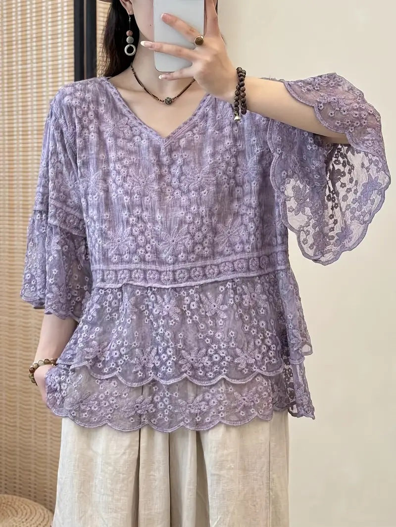 Wisteria Crochet Lace Top 6