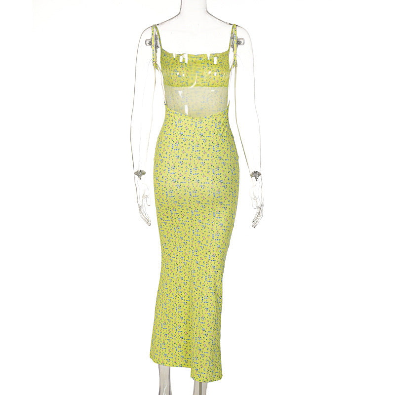 Margot Ditsy Floral Open-Back Maxi Dress — view 8