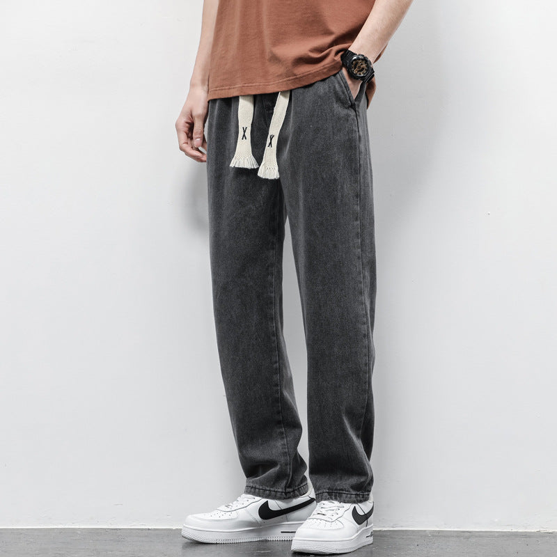 Iver Drawstring Wide-Leg Jeans — Resistance To 040 Gray