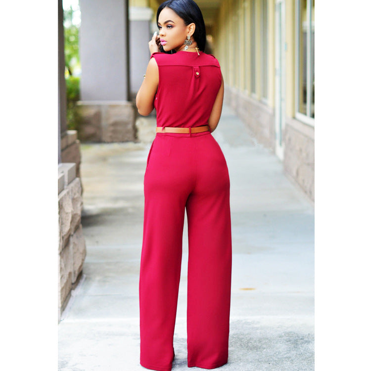 Juno Green Easy Jumpsuit — Bright red