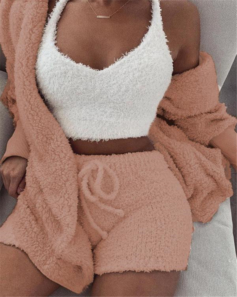 June Crop Lounge Short Set — orange