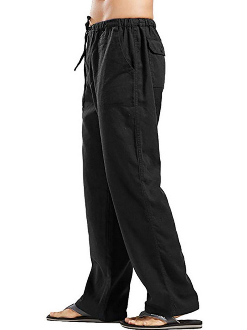 Men's Full Size Drawsting Straight Leg Pants Plus Size 7