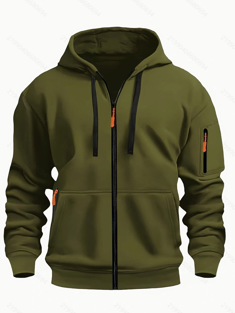 Carter Zip Hoodie Jacket — Army Green