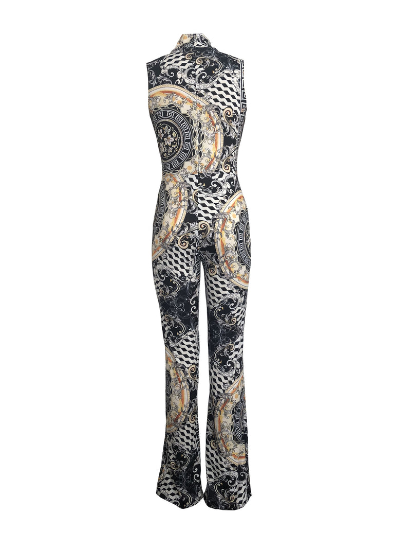 Mila Printed Sleeveless Jumpsuit
