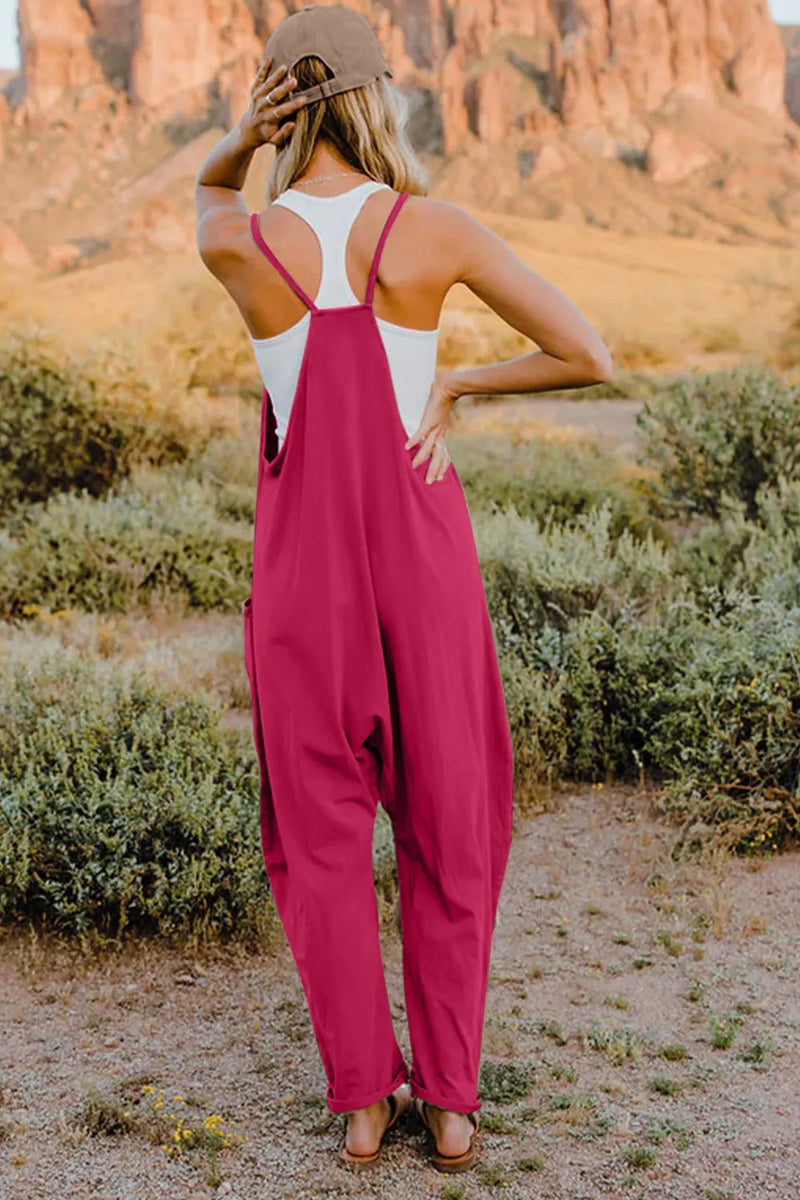 Double Take Full Size V-Neck Sleeveless Jumpsuit with Pockets 4