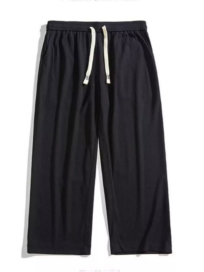 Men's Plus Size Casual Drawstring Wide Leg Pants 4