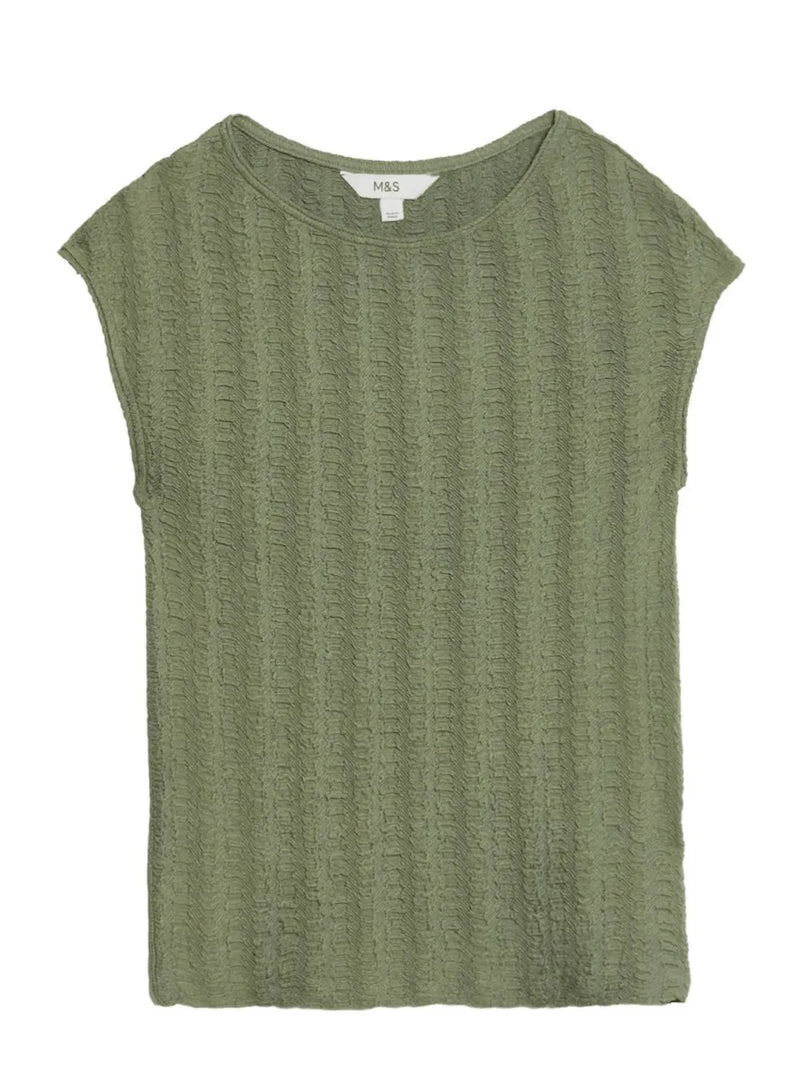 Round Neck Cap Sleeve Top and Pants Set 6