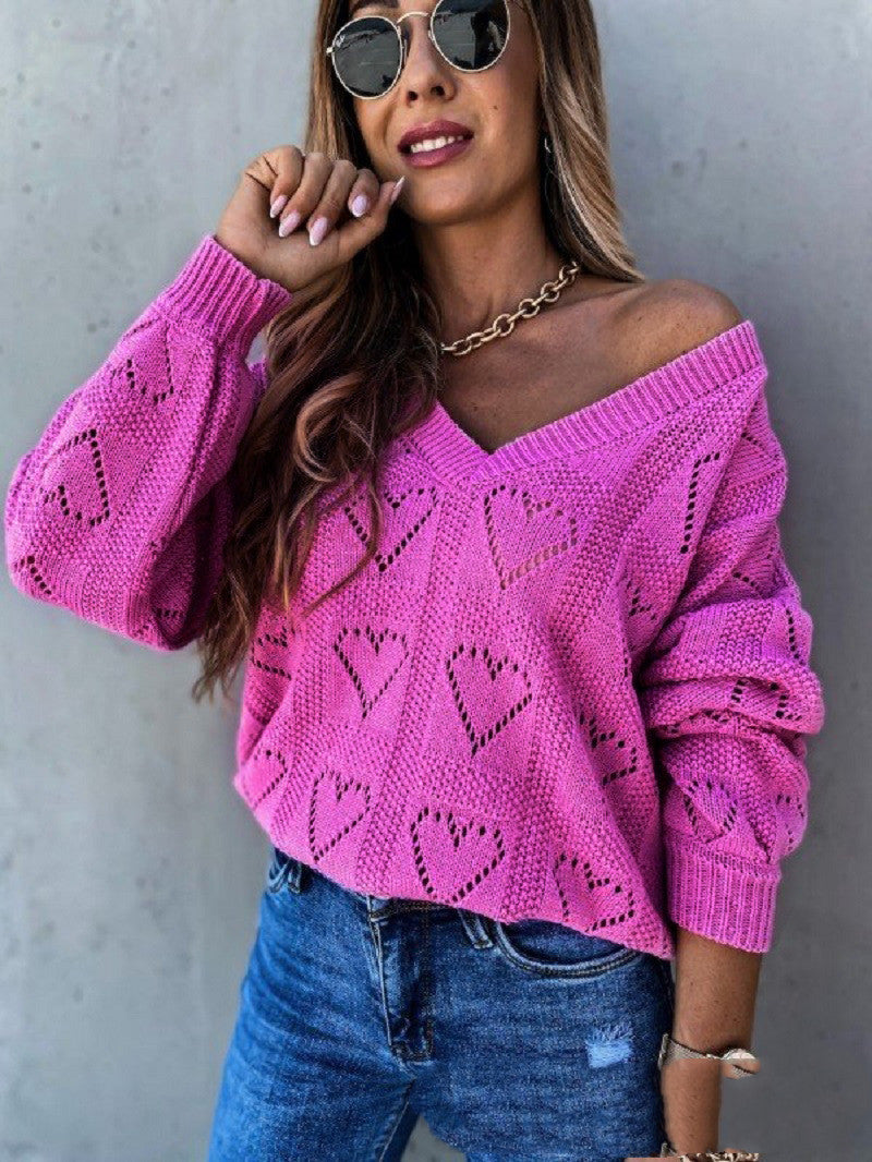 Willow Openwork Knit Top — Peach