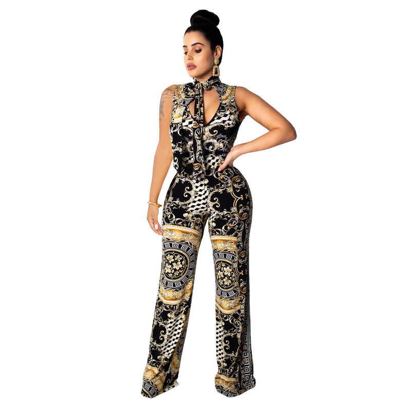 Mila Printed Sleeveless Jumpsuit