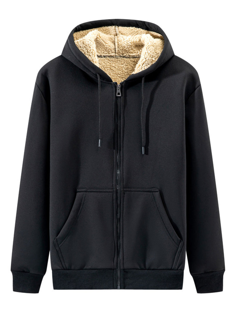 Men's Plus Size Fleece Lined Zip-Up Hoodie 1
