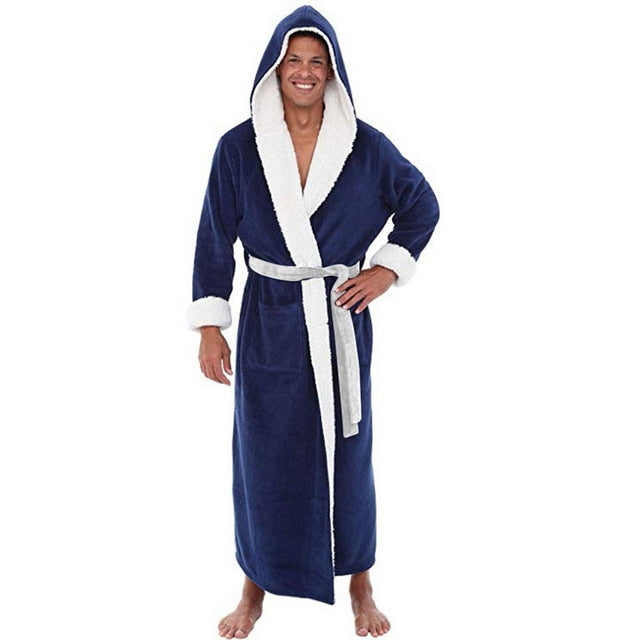 Rhys Winter Homewear Set — White with blue