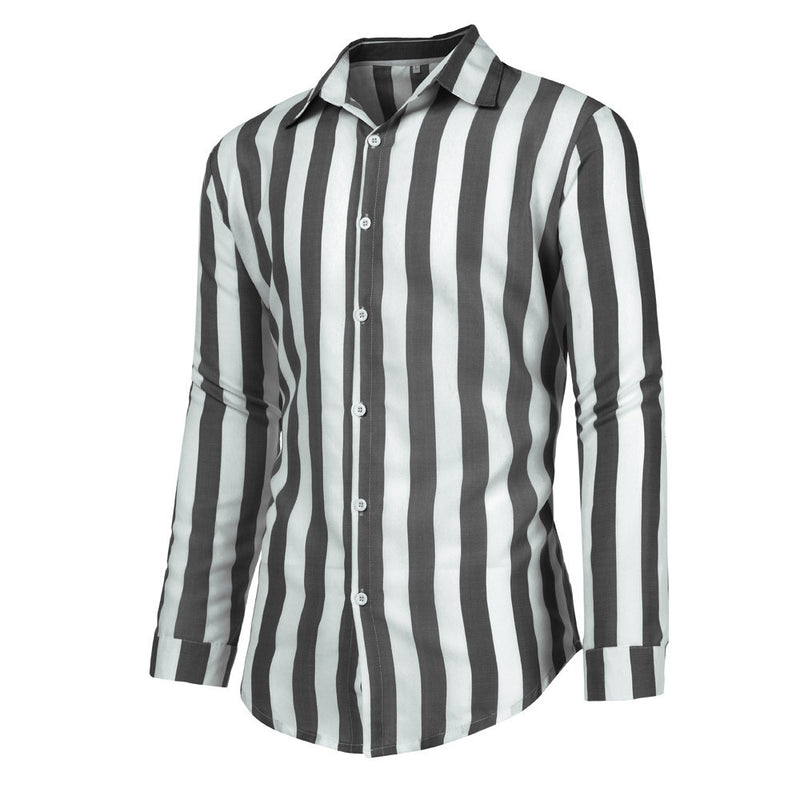 Marin Navy Stripe Shirt — Grey