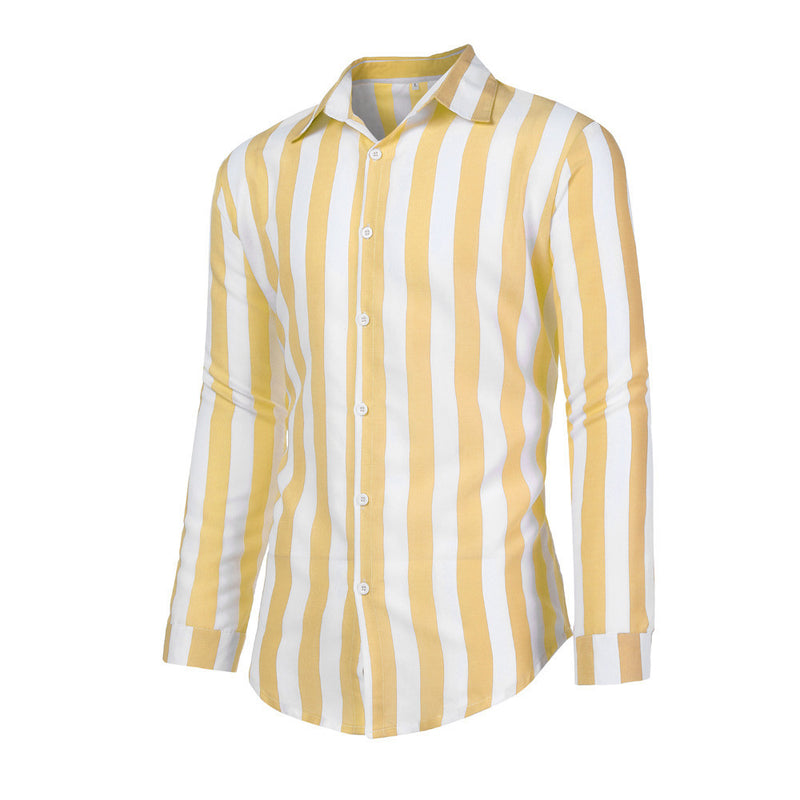 Marin Navy Stripe Shirt — Yellow
