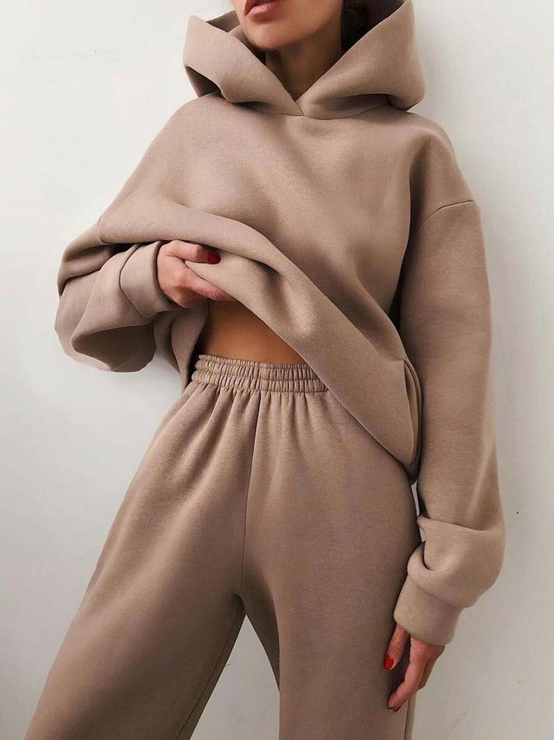 Mira Hooded Lounge Set in Khaki