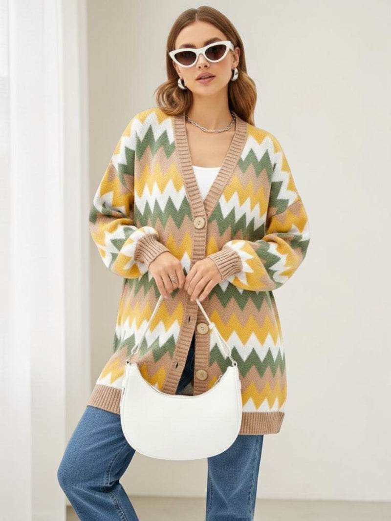 Marlowe Color-Block Knit Cardigan 1